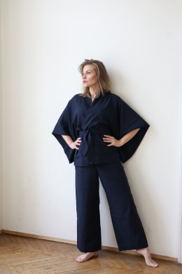 Granatowe kimono krótkie Navy