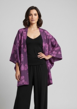 Jedwabne haori w purpurowym kolorze