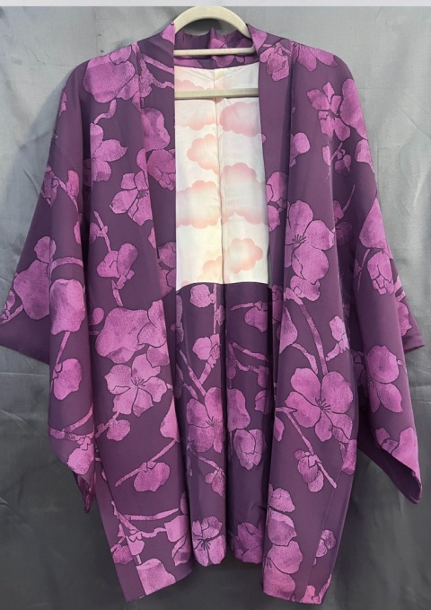 Jedwabne haori w purpurowym kolorze