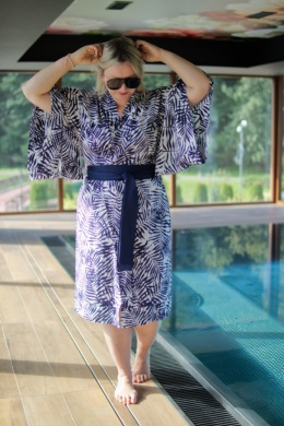 Kimono biało-granatowe Natural