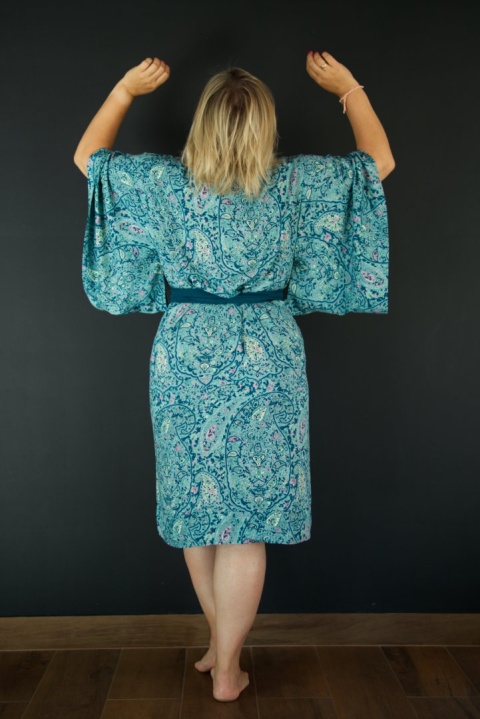 Kimono Paisley w morskich kolorach