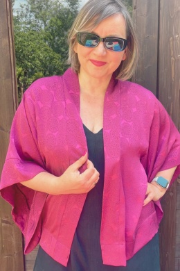 Krótkie kimono Fuchsia Blossom